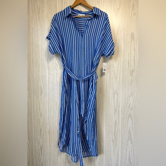 Daily Thread Blue Stripped Shirt Dress Size L NWT - Picture 6 of 6